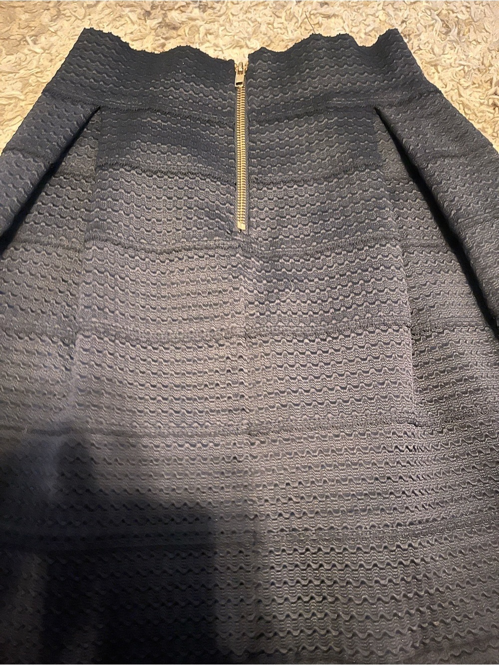 Ginger G Black Textured A-Line pleated Skirt - Picture 2 of 4